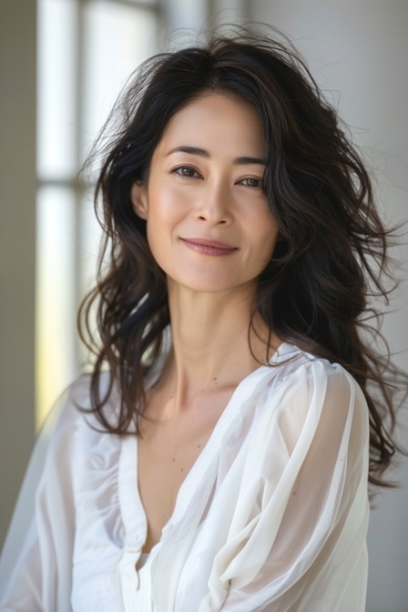 50代ロングヘアの女性